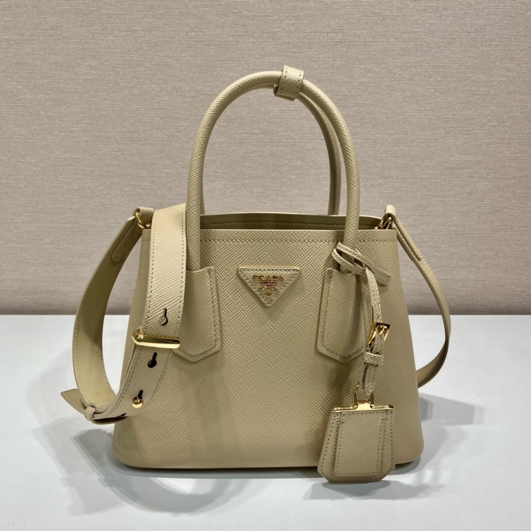 Prada Double Saffiano Leather Mini Bag Shoulder Bag Sand Beige 1BG443